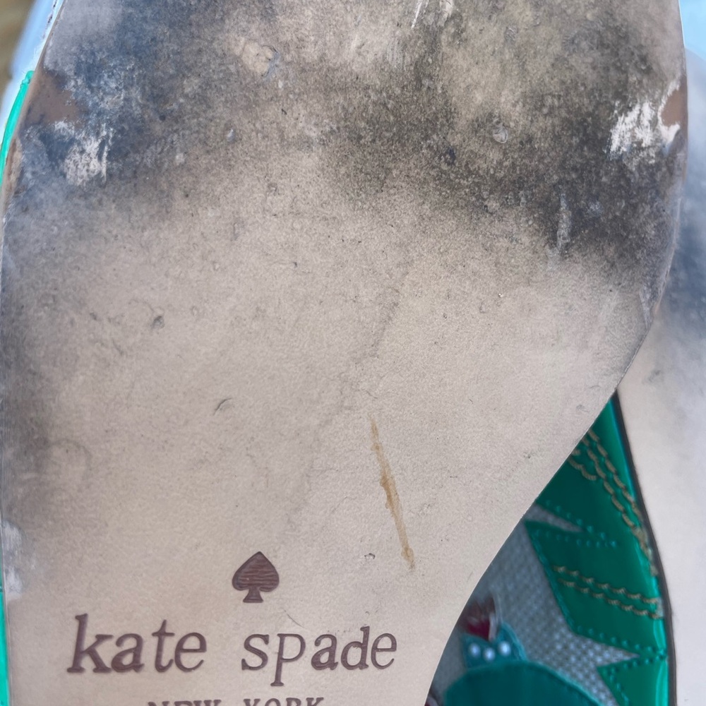 Kate Spade Gold and Green Espadrille Wedges - Picture 7 of 9